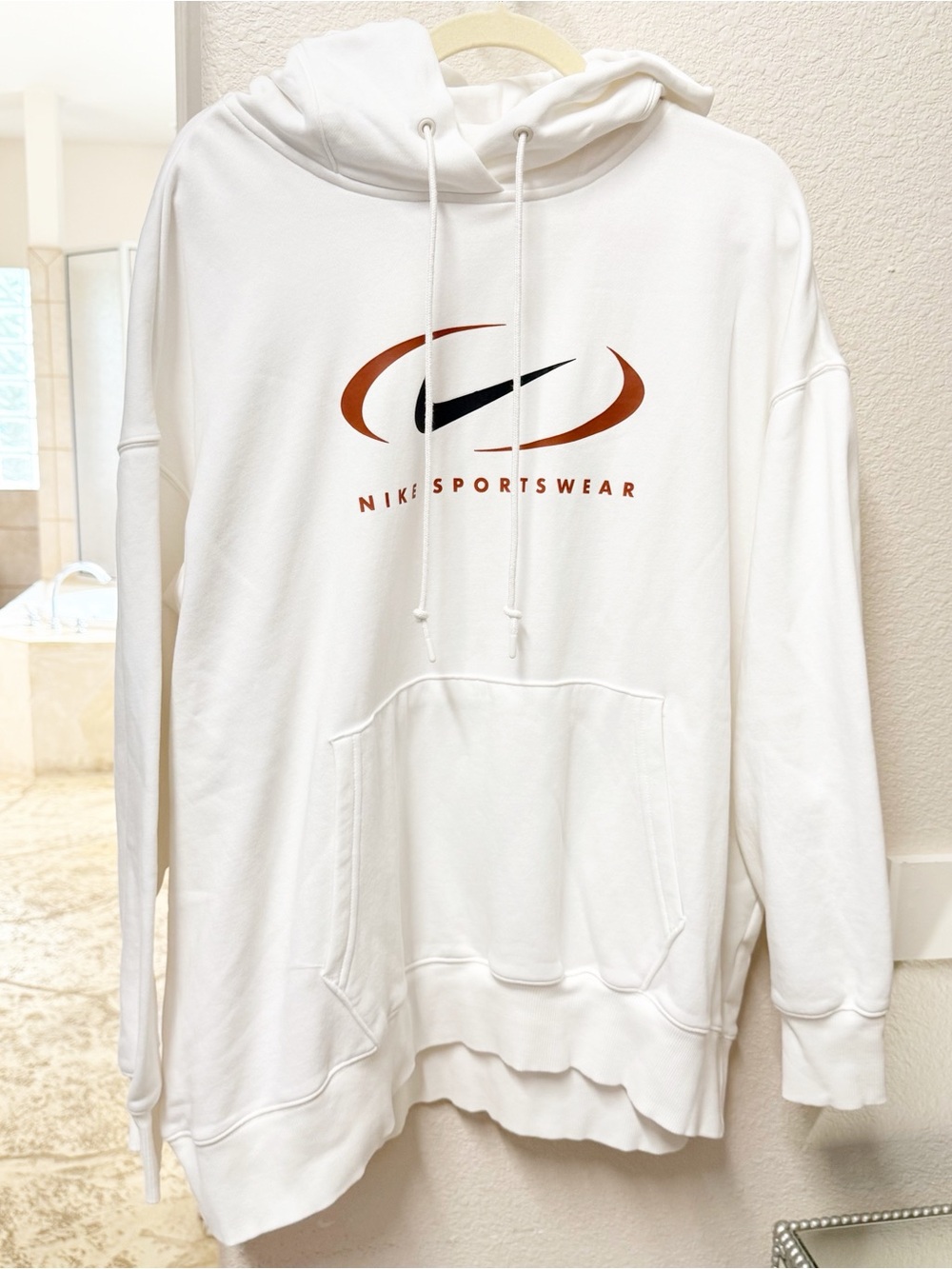 NEW Nike Women’s Sportswear Oversized Fleece Pullover Hoodie White XL NWOT